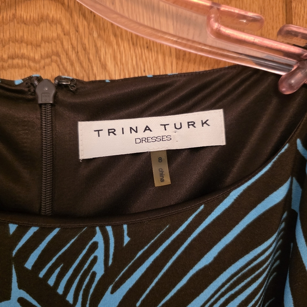 TRINA TURK | Blue Ombre Palm Print Dress – Women’s Size 8 - Picture 6 of 6